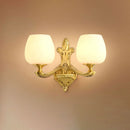 Fyzdlaor American Brass Glass Wall Lamp
