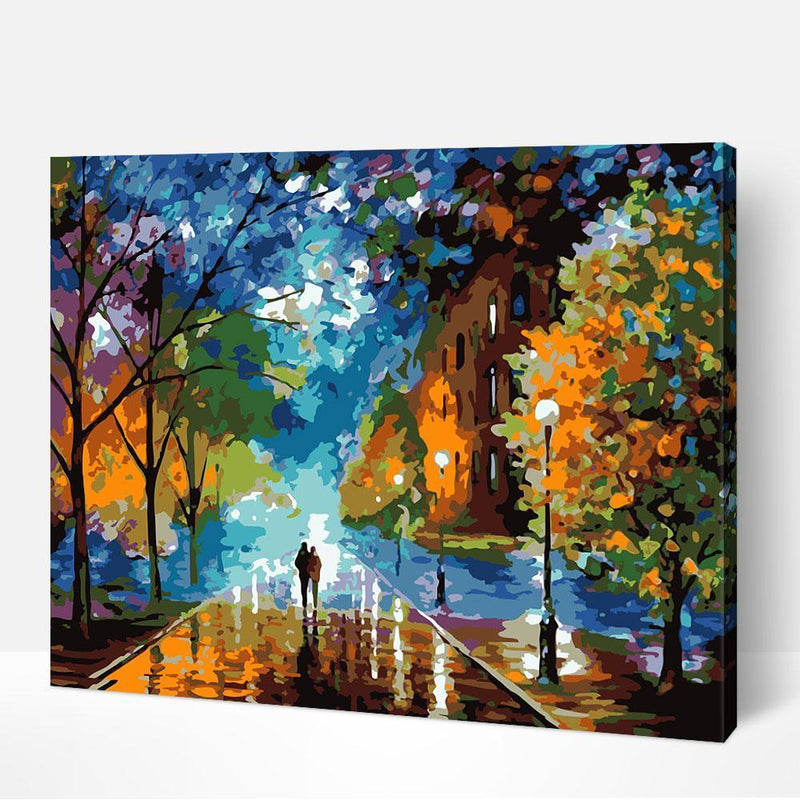Romantic Walk in the Rain