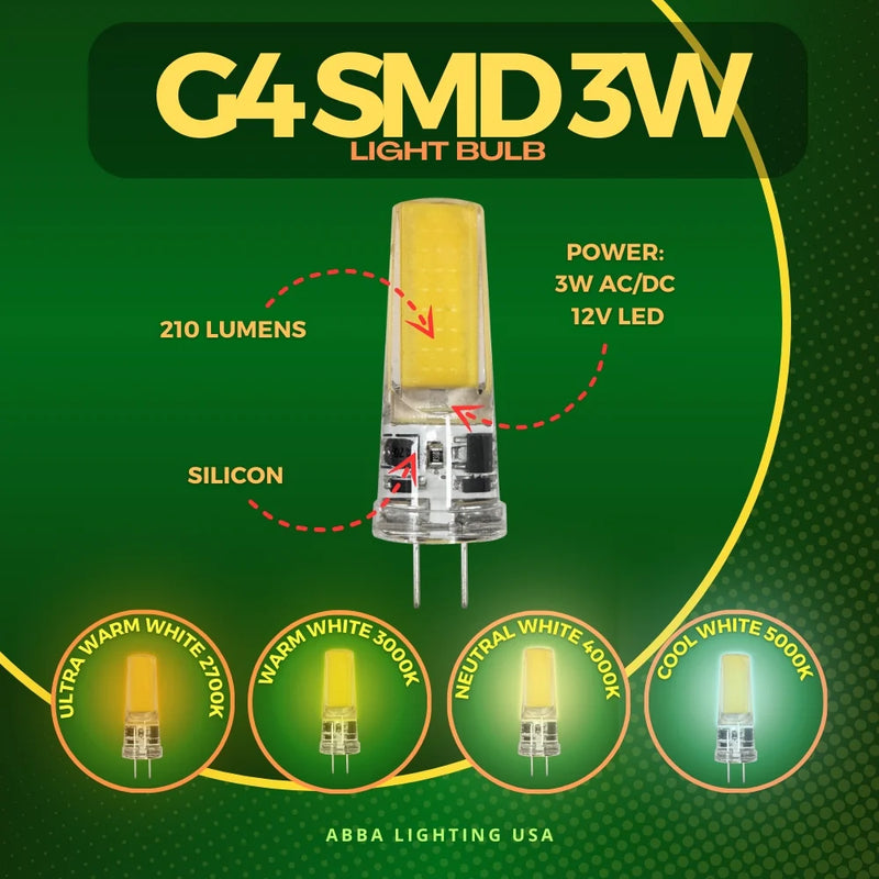 G4 Bi Pin Non-Dimmable LED Capsule 12V Bulb Energy Efficient Light IP65 Waterproof