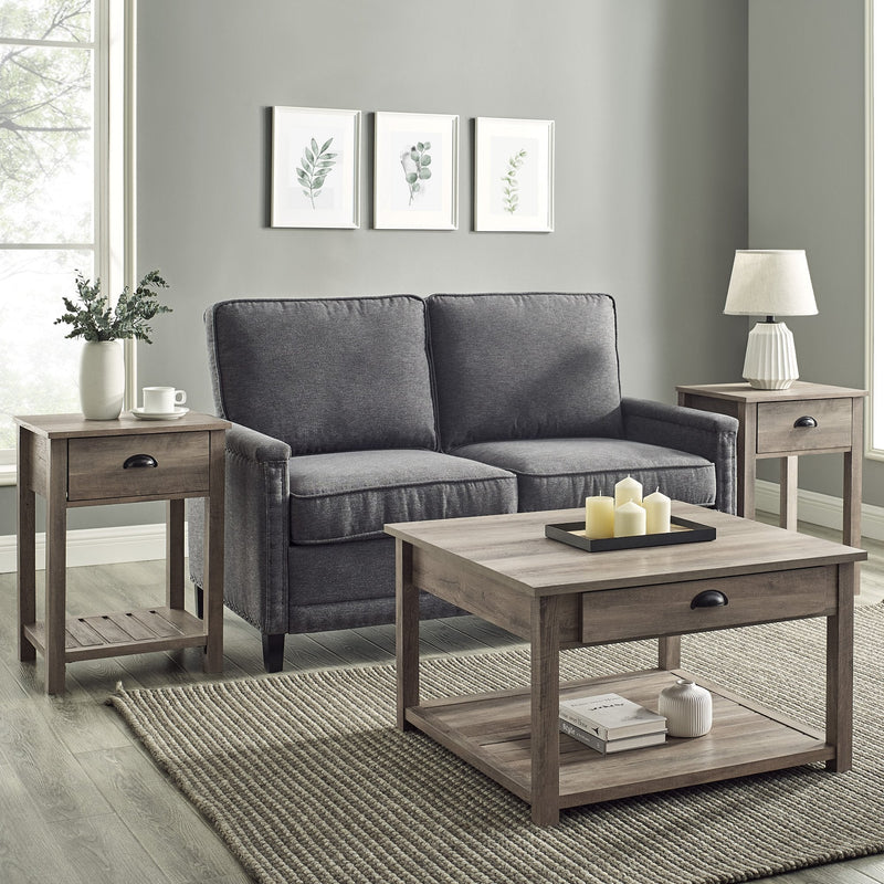 Country 3-Piece Coffee and Side Table Set