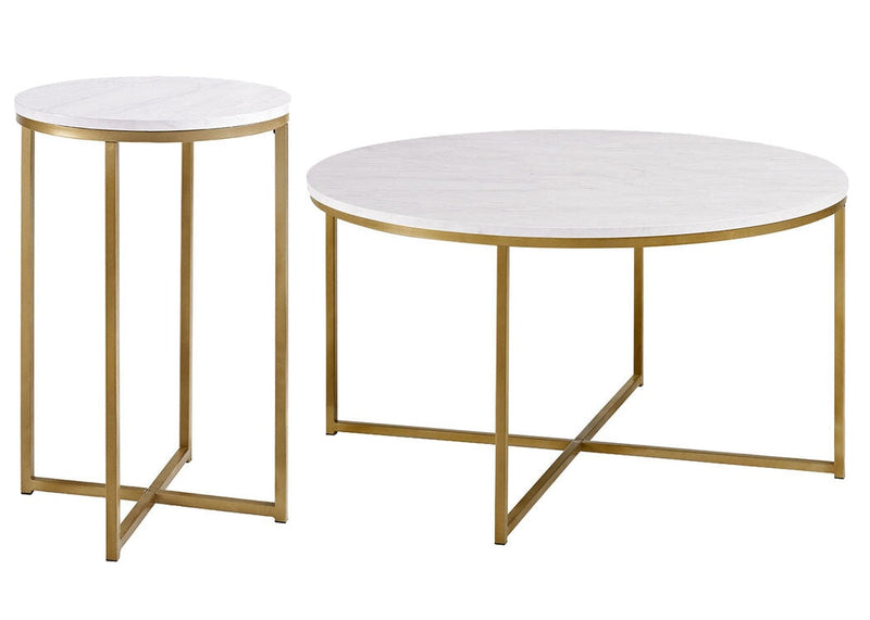 Alissa Modern Glam Coffee Table and Side Table Set