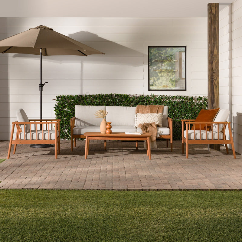 Circa Modern 4-Piece Solid Wood Spindle Patio Chat Set