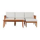 Circa Modern 4-Piece Spindle Solid Wood Outdoor L-Shaped Sectional Set
