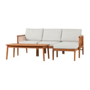 Circa Modern 4-Piece Spindle Solid Wood Outdoor L-Shaped Sectional Set