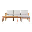 Circa Modern 4-Piece Spindle Solid Wood Outdoor L-Shaped Sectional Set