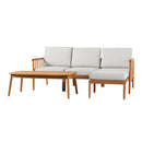 Circa Modern 4-Piece Spindle Solid Wood Outdoor L-Shaped Sectional Set