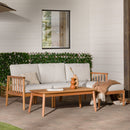 Circa Modern 4-Piece Spindle Solid Wood Outdoor L-Shaped Sectional Set