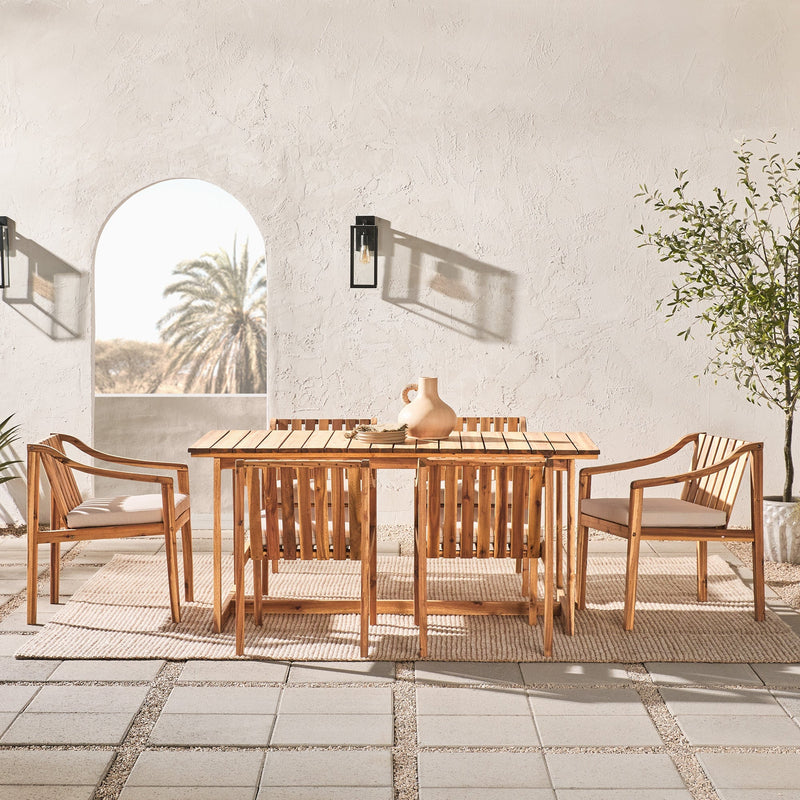 Cologne Modern 7-Piece Slat-Top Dining Set