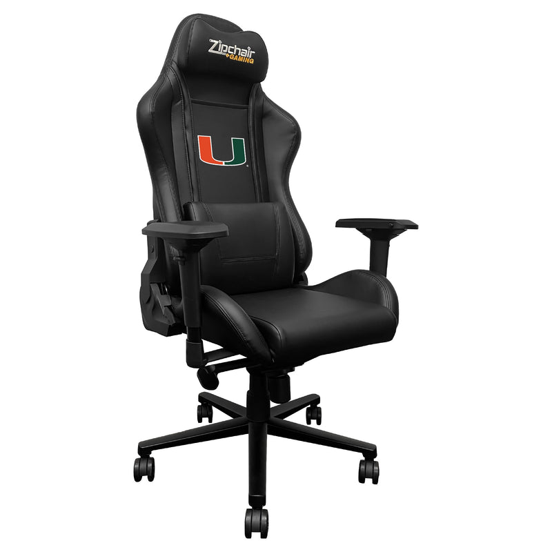 Xpression Pro Gaming Chair with University of Miami Hurricanes Logo