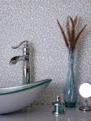 White 11x11 Glossy Matte Multi-shaped Glass Mosaic Tile (5 pack, 4.36 sq ft/case) - Sample