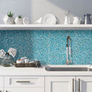 Sky Blue 11x11 Glossy Matte Multi-shaped Glass Mosaic Tile (5 pack, 4.36 sq ft/case)