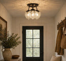 Antique Acorn Glass Ceiling Light | 3-Light Chain Trio by The Lamp Goods