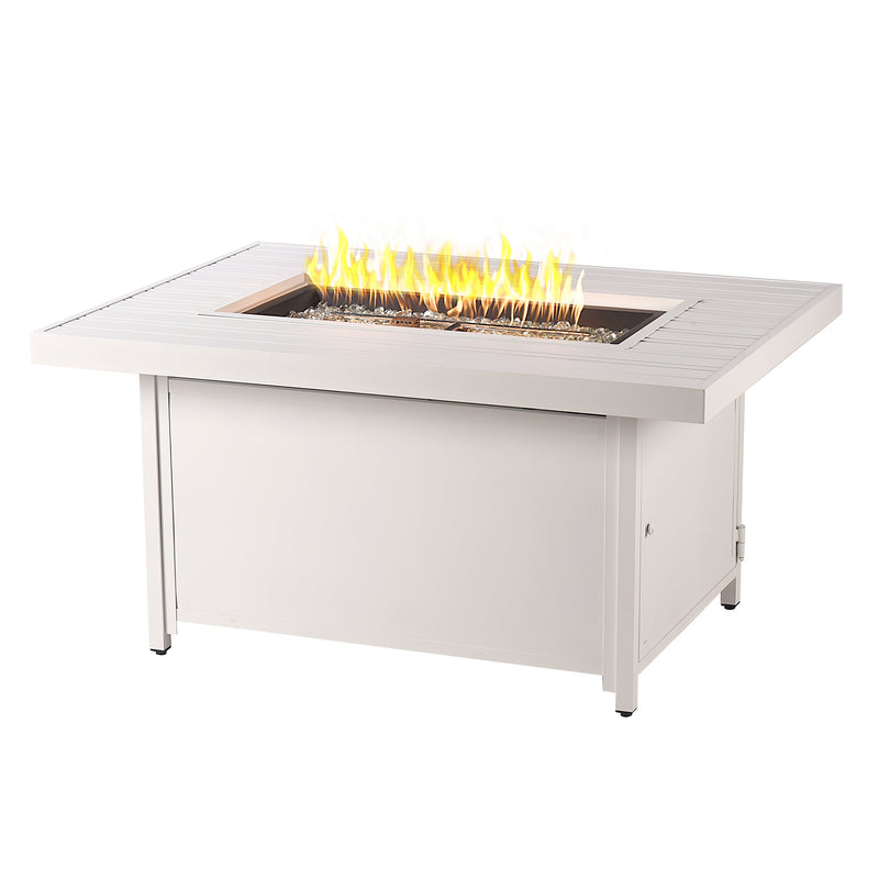 Aluminum 48-in Rectangular Propane Fire Table, Beads, Covers and Lid