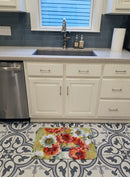 Flowers by Fiona Goldbacher Memory Foam Kitchen Mat Machine Washable Anti-Fatigue Cushion Comfort Bath or Kitchen Rug