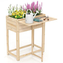 Wooden Raised Garden Bed with Legs and Foldable Side Table by LJGDeals