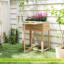 Wooden Raised Garden Bed with Legs and Foldable Side Table by LJGDeals