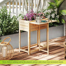Wooden Raised Garden Bed with Legs and Foldable Side Table by LJGDeals
