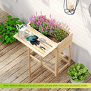 Wooden Raised Garden Bed with Legs and Foldable Side Table by LJGDeals