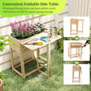 Wooden Raised Garden Bed with Legs and Foldable Side Table by LJGDeals