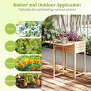 Wooden Raised Garden Bed with Legs and Foldable Side Table by LJGDeals