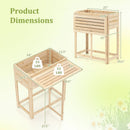Wooden Raised Garden Bed with Legs and Foldable Side Table by LJGDeals
