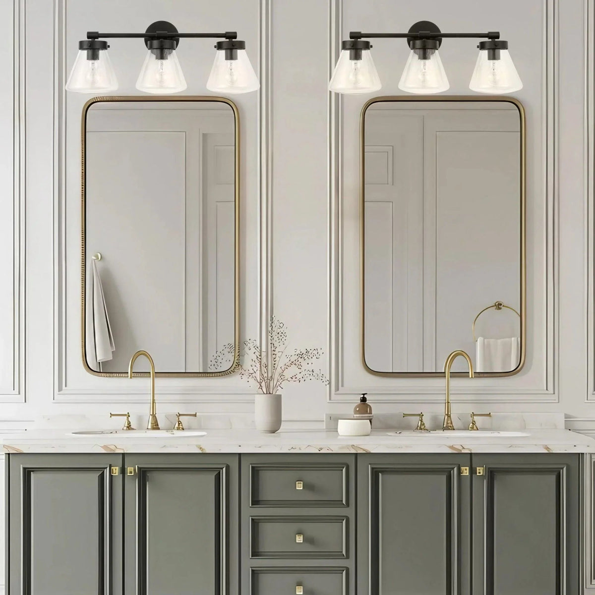 Gleam Modern 3-Light Dimmable Vanity Light, photo 4 of 14