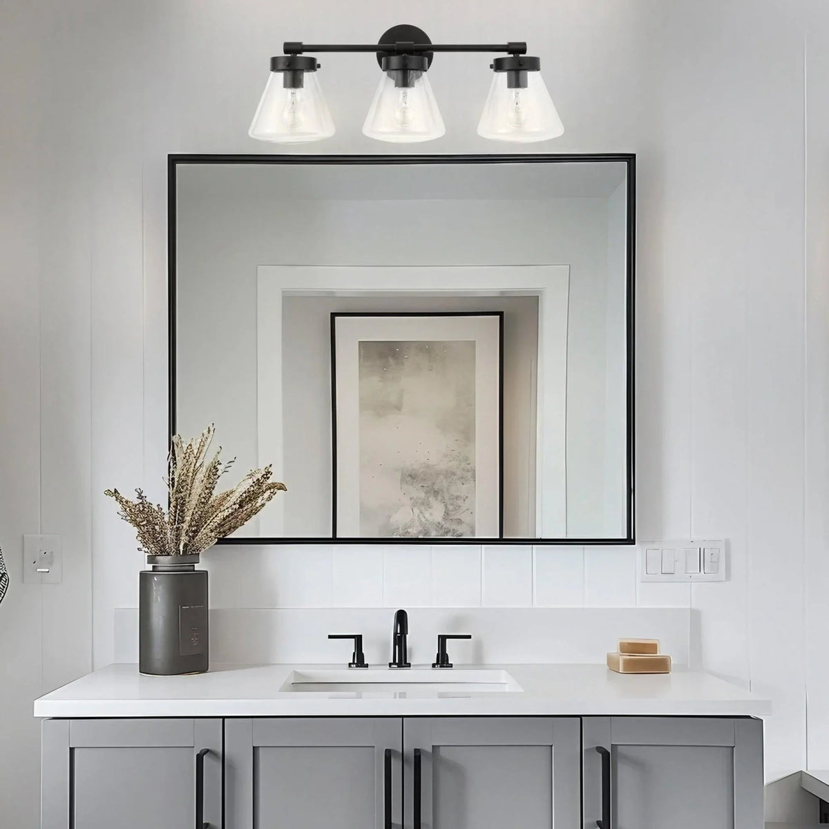 Gleam Modern 3-Light Dimmable Vanity Light, photo 6 of 14