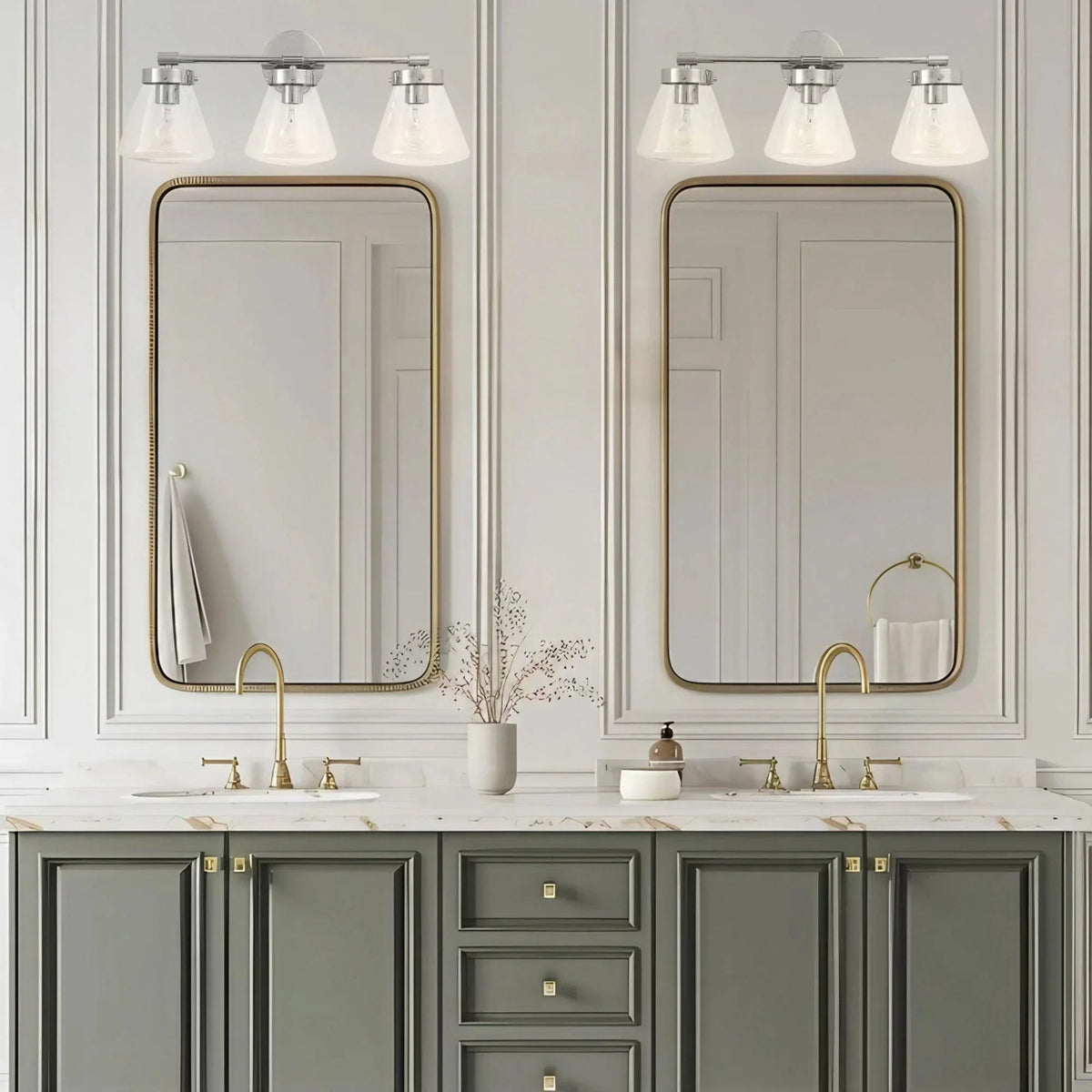 Gleam Modern 3-Light Dimmable Vanity Light, photo 5 of 14