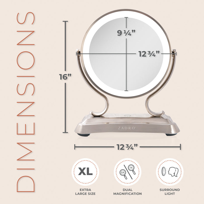 Glamour LED Lighted Makeup Mirror with Magnification