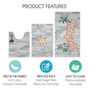 US States Los Angeles Design 3 Piece Bathroom Rugs Set | Orange