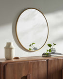 Guindarohan Gold Frame Round Mirror