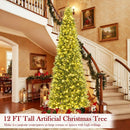 12 Feet Tall Prelit Hinged Artificial Christmas Tree with 2517 PVC PE Branch Tips by LJGDeals