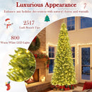 12 Feet Tall Prelit Hinged Artificial Christmas Tree with 2517 PVC PE Branch Tips by LJGDeals