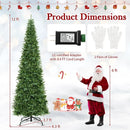 12 Feet Tall Prelit Hinged Artificial Christmas Tree with 2517 PVC PE Branch Tips by LJGDeals