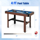 48 Inch Pool Wooden Game Table with Full Set of Ballsfor Kids and Adults