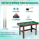 48 Inch Pool Wooden Game Table with Full Set of Ballsfor Kids and Adults