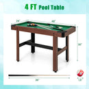 48 Inch Pool Wooden Game Table with Full Set of Ballsfor Kids and Adults