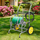 Garden Hose Reel Cart with 2 Wheels and Storage Basket by LJGDeals