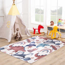 Libra Washable Kids Rug - Dinosaur rocket car rainbow