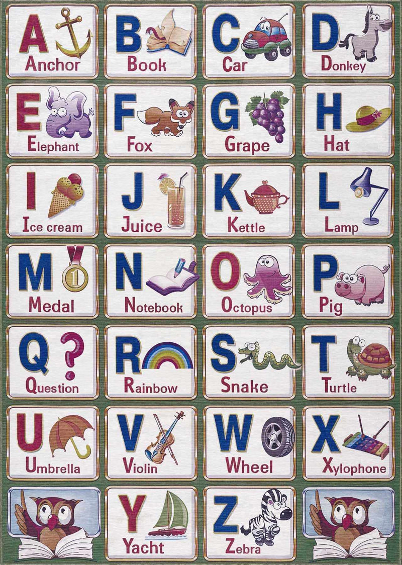 Osric Colorful Alphabet Washable Kids Rug - Clearance