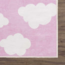 Nizar Pink Cloud Washable Kids Rug - Clearance