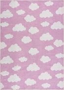 Nizar Pink Cloud Washable Kids Rug - Clearance