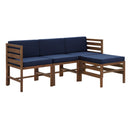 Sanibel 4 Piece Modular Acacia Set with Ottoman