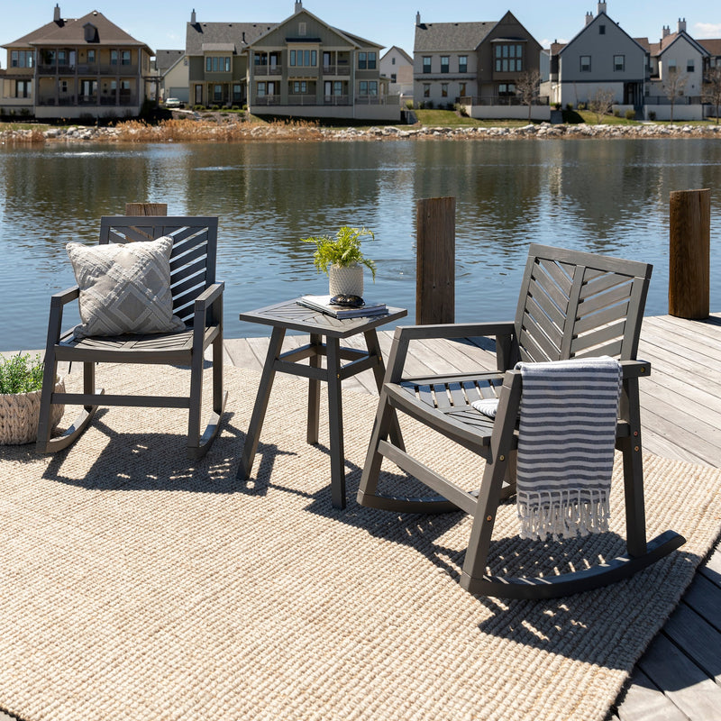 Vincent 3-Piece Outdoor Rocking Chair Chat Set