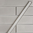 White 0.5x12 Glossy Glass Pencil Tile Trim (10 pack, 0.5 sq ft/case) - Sample