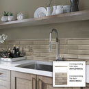 Fossil Gray 12x12 Glossy Brick Glass Mosaic Tile (5 pack, 4.83 sq ft/case)