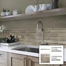 Fossil Gray 12x12 Glossy Brick Glass Mosaic Tile (5 pack, 4.83 sq ft/case) by Apollo Tile
