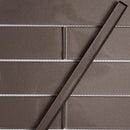 Cedar Brown 0.5x12 Glossy Glass Pencil Tile Trim (10 pack, 0.5 sq ft/case) - Sample