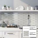 Powder White 12x12 Glossy Brick Glass Mosaic Tile (5 pack, 4.83 sq ft/case)