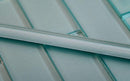 Tiffany Blue 0.5x12 Glossy Glass Pencil Tile Trim (10 pack, 0.5 sq ft/case) - Sample